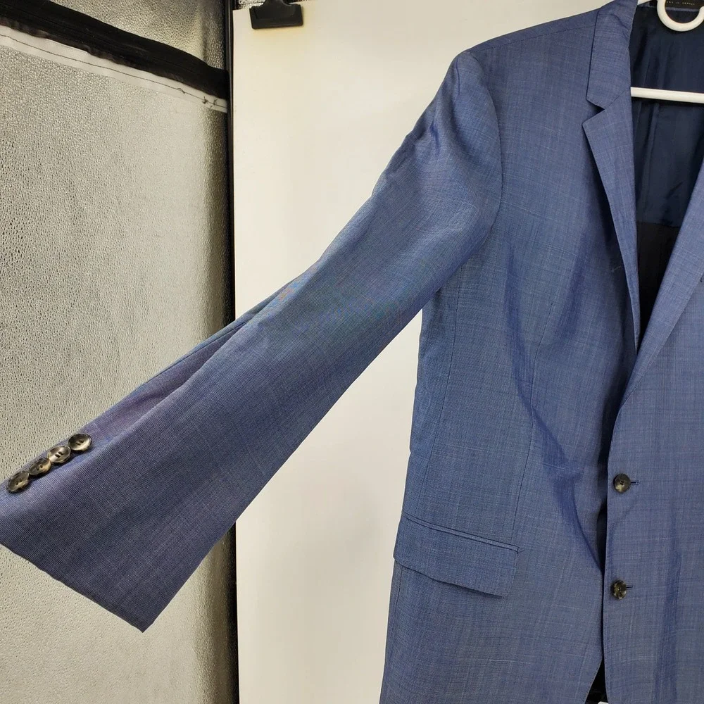 Hugo Boss Blue Silk Wool Blazer‎ Sport Coat Men's 44L Career Formal Sport Jacket